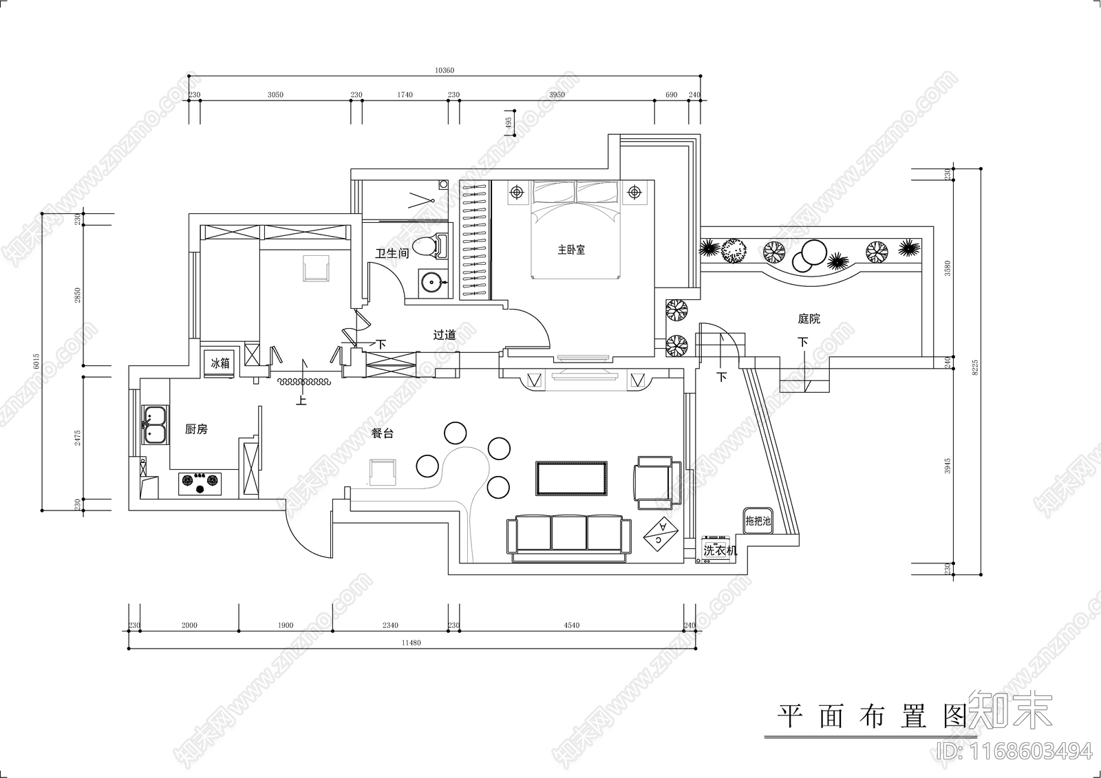 法式欧式整体家装空间cad施工图下载【ID:1168603494】