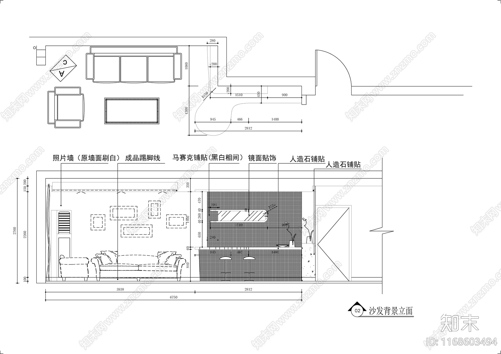 法式欧式整体家装空间cad施工图下载【ID:1168603494】