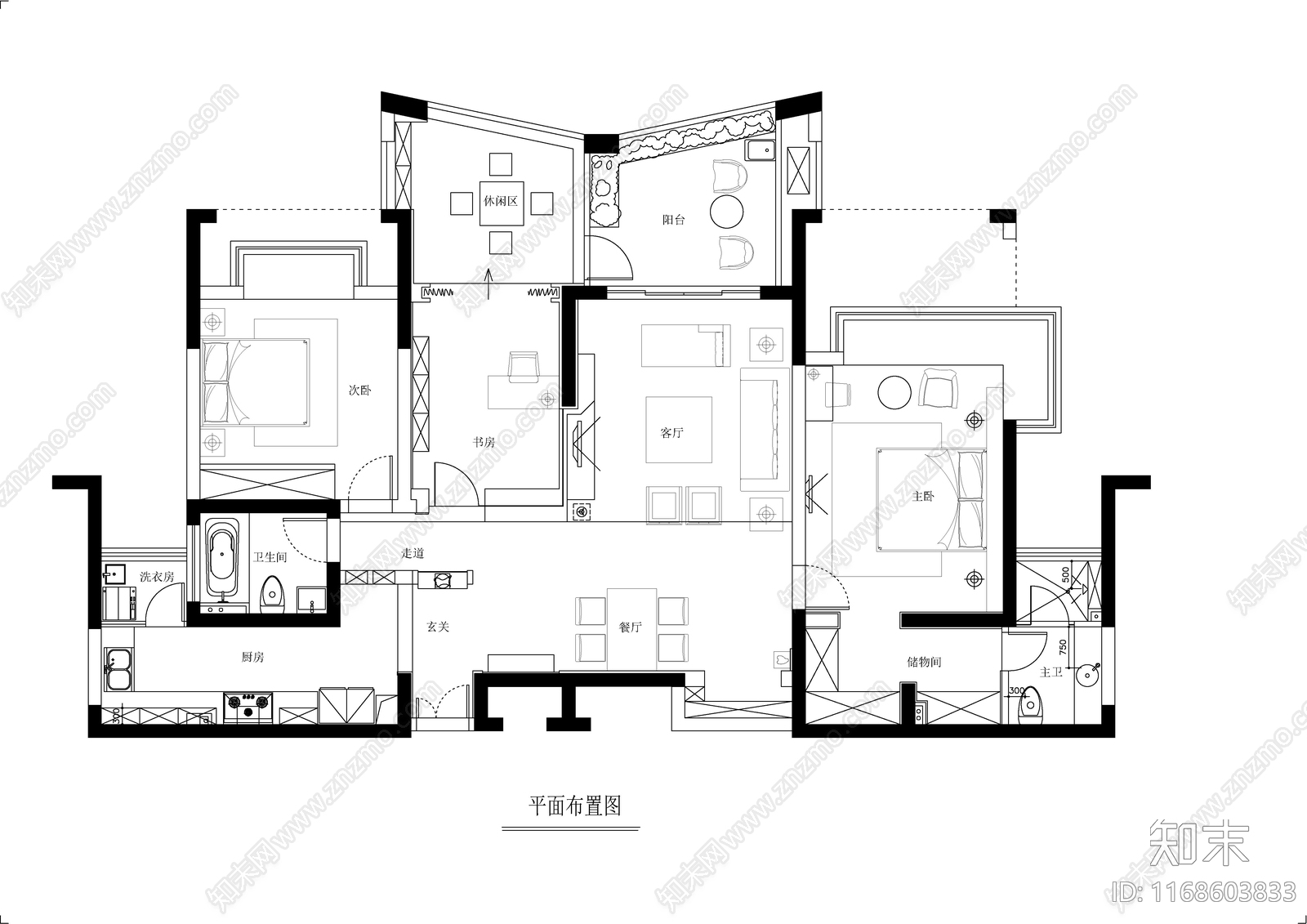 现代轻奢整体家装空间cad施工图下载【ID:1168603833】