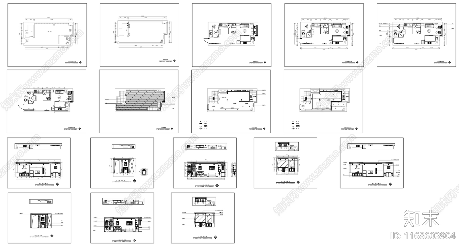 现代轻奢整体家装空间cad施工图下载【ID:1168603904】