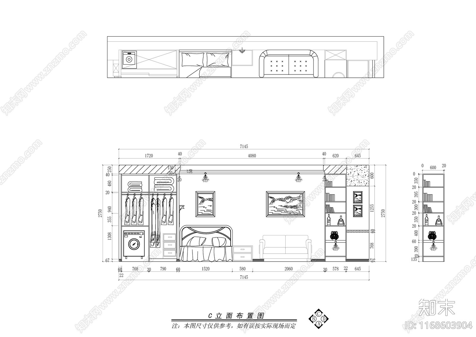 现代轻奢整体家装空间cad施工图下载【ID:1168603904】