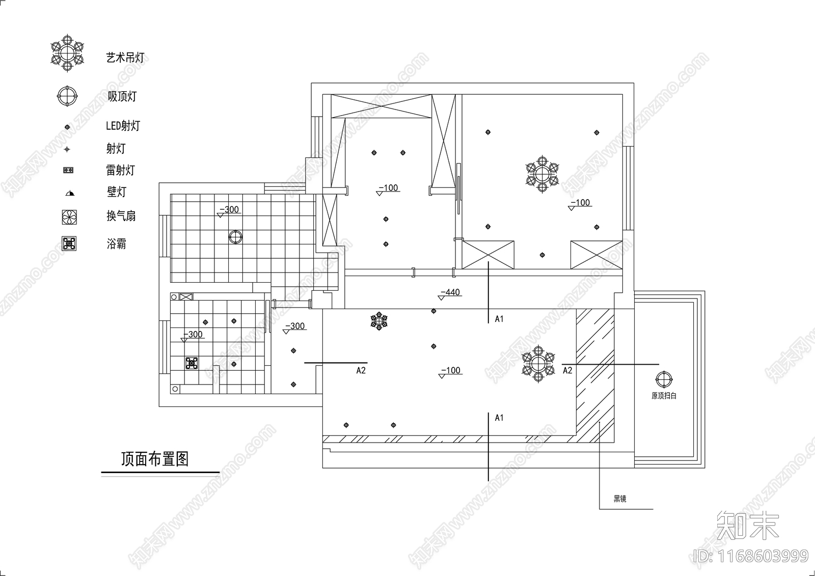 现代轻奢整体家装空间cad施工图下载【ID:1168603999】