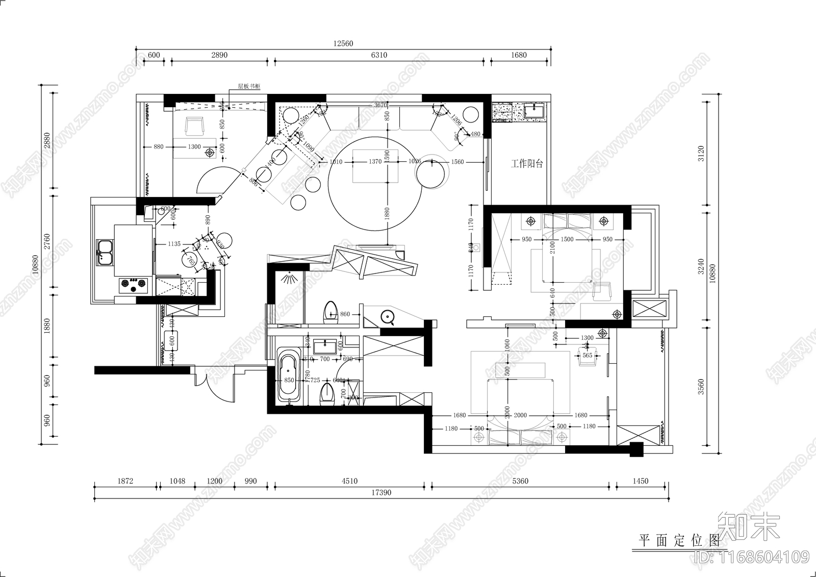 现代轻奢整体家装空间cad施工图下载【ID:1168604109】