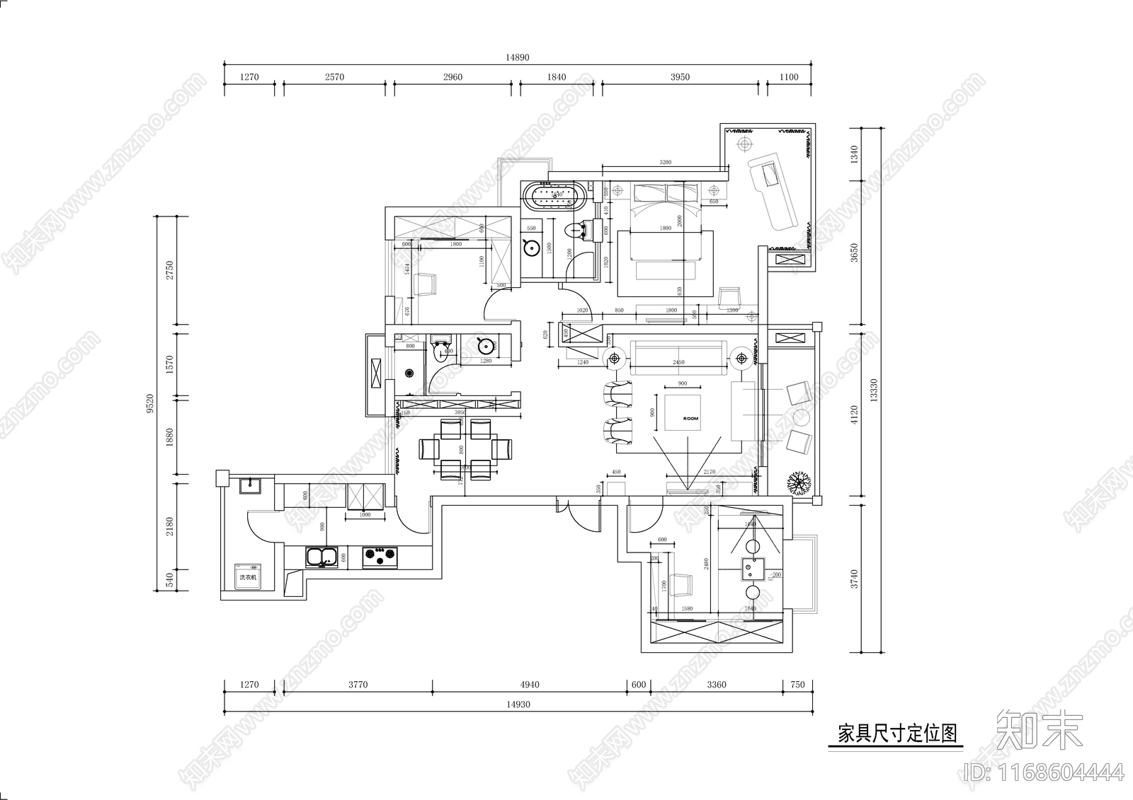 现代轻奢整体家装空间cad施工图下载【ID:1168604444】