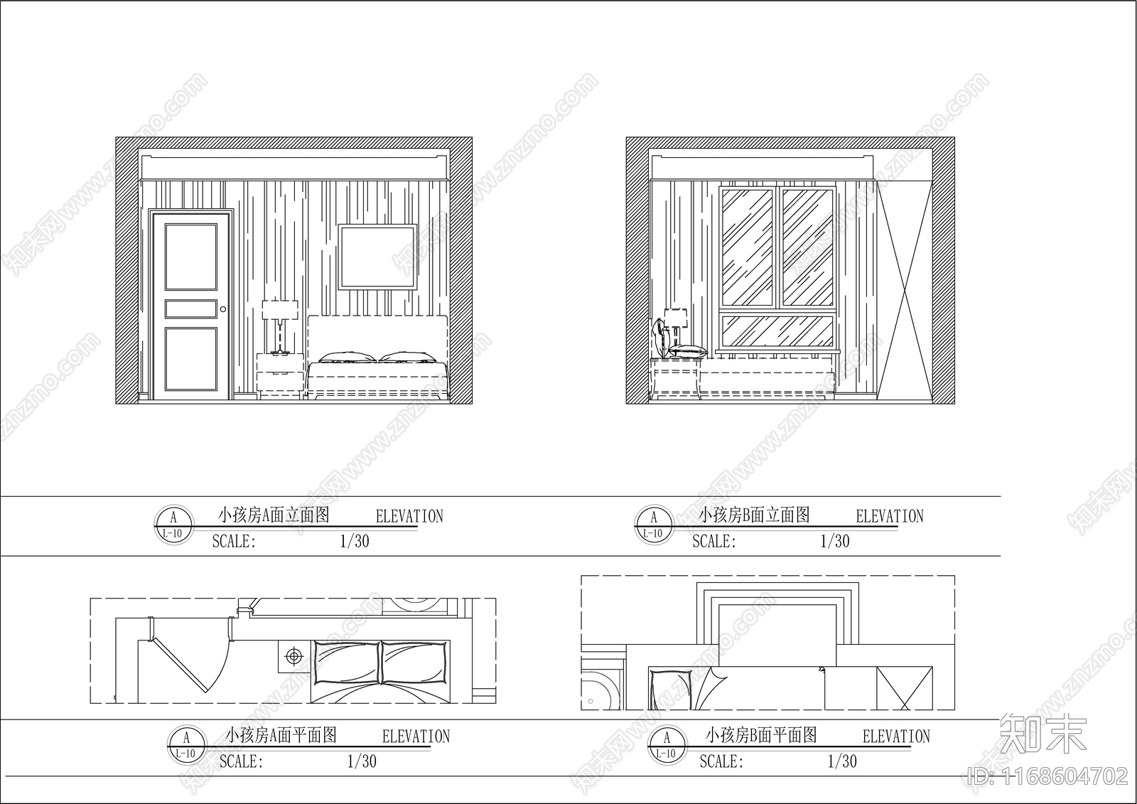 现代轻奢整体家装空间cad施工图下载【ID:1168604702】