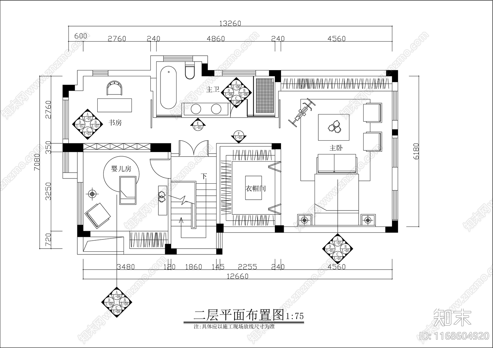 现代轻奢整体家装空间cad施工图下载【ID:1168604920】