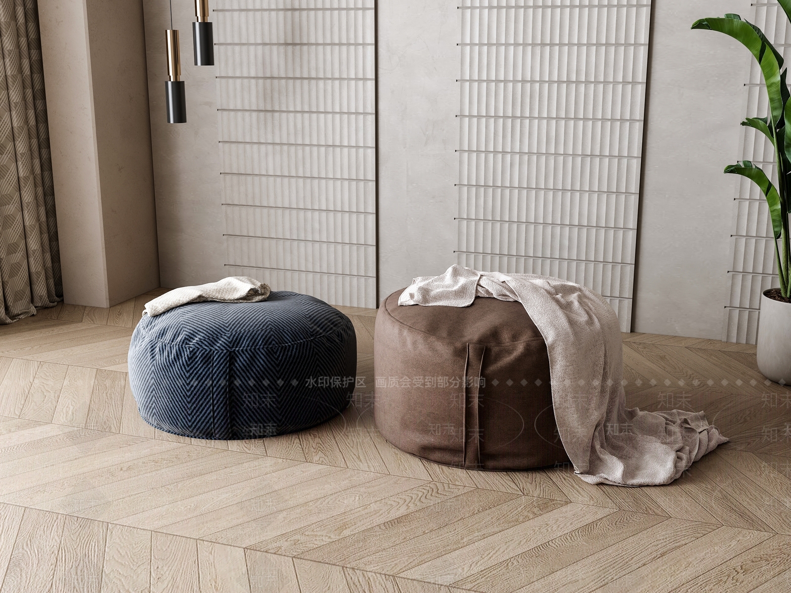 现代沙发凳SU模型下载【ID:1168606764】