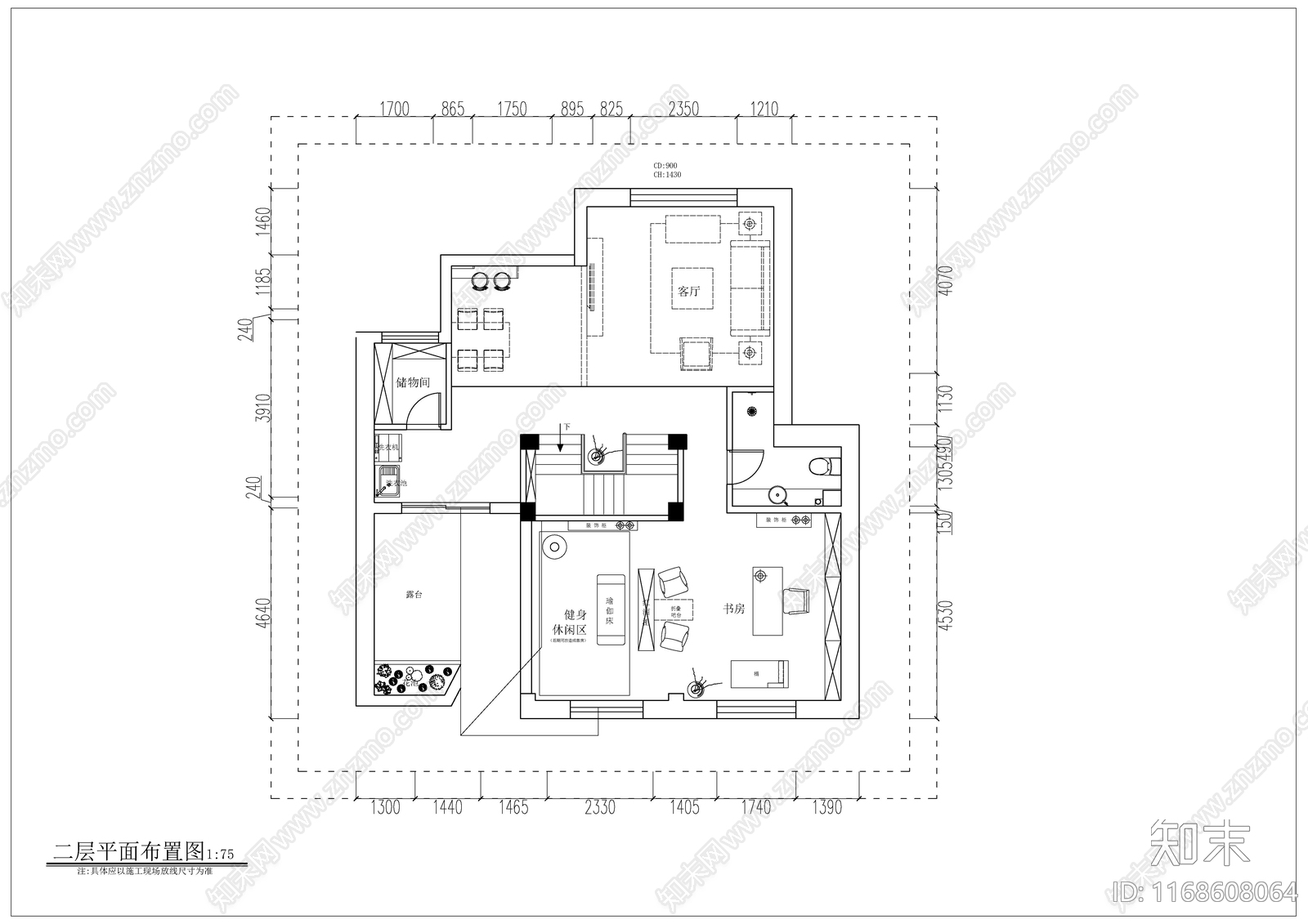 美式欧式整体家装空间cad施工图下载【ID:1168608064】