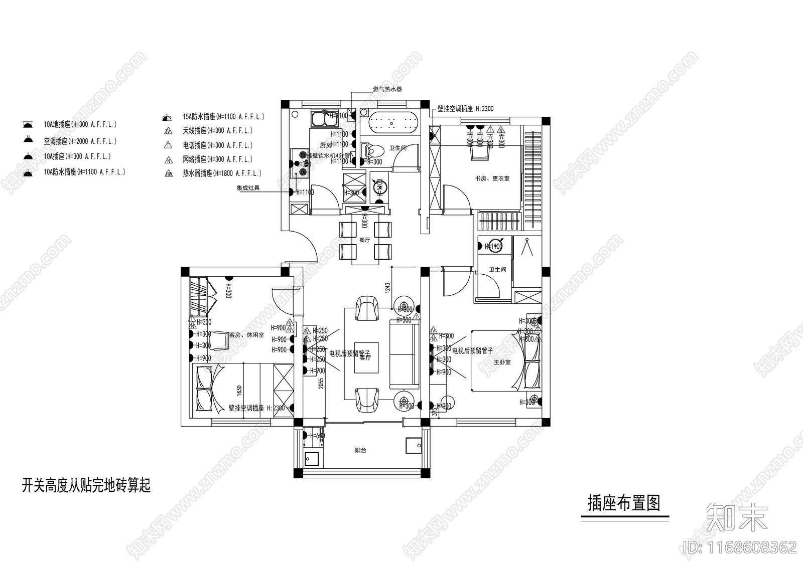 欧式美式整体家装空间cad施工图下载【ID:1168608362】