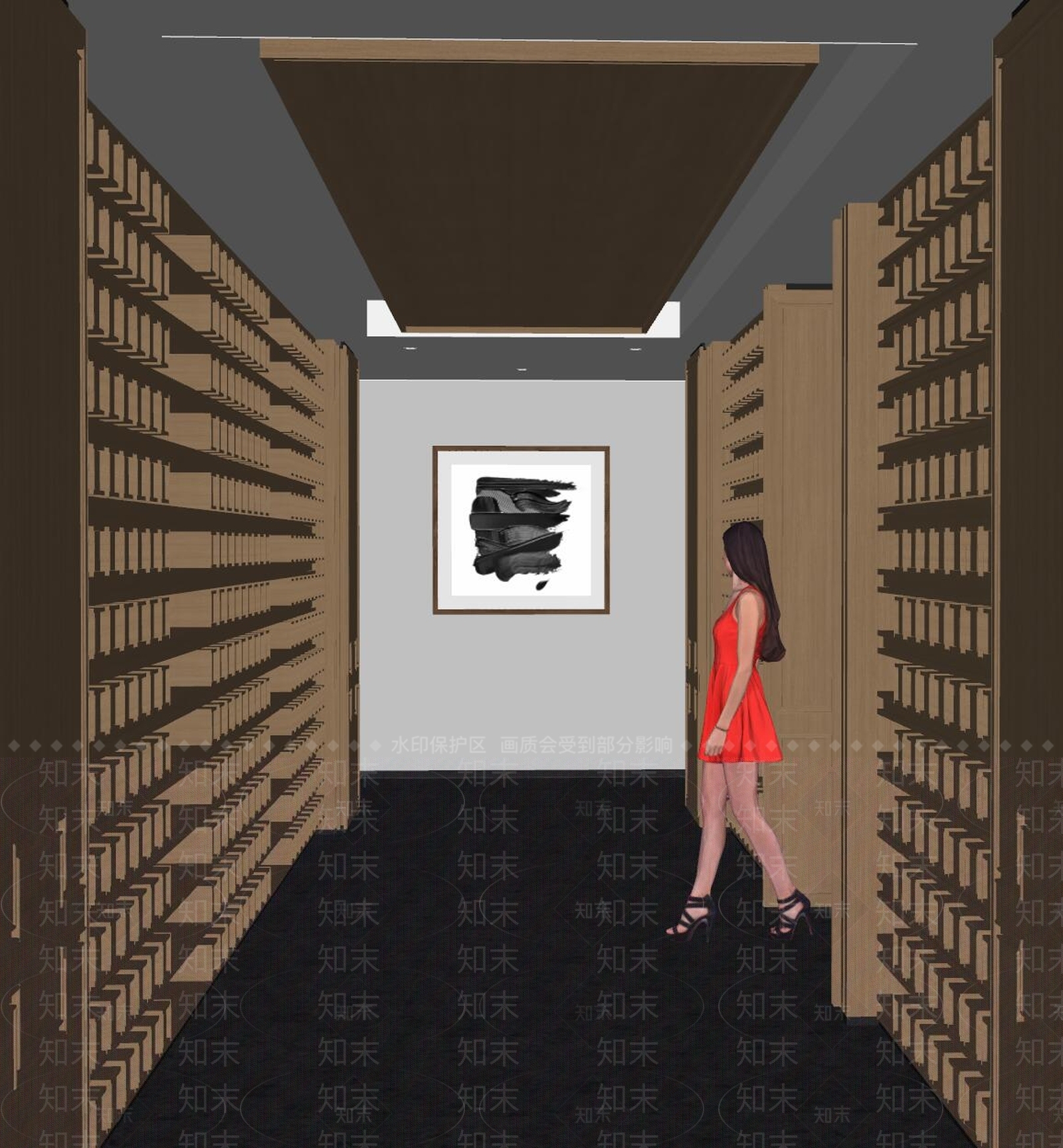 现代酒店走廊SU模型下载【ID:1168608473】