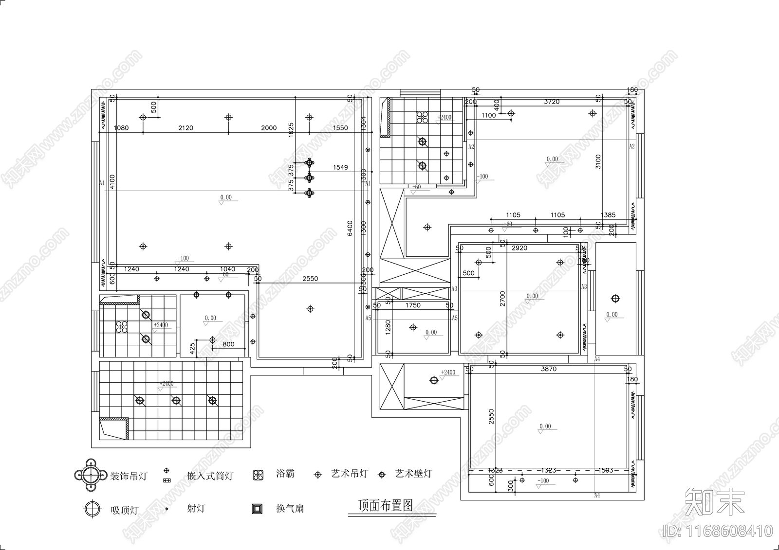 现代轻奢整体家装空间cad施工图下载【ID:1168608410】