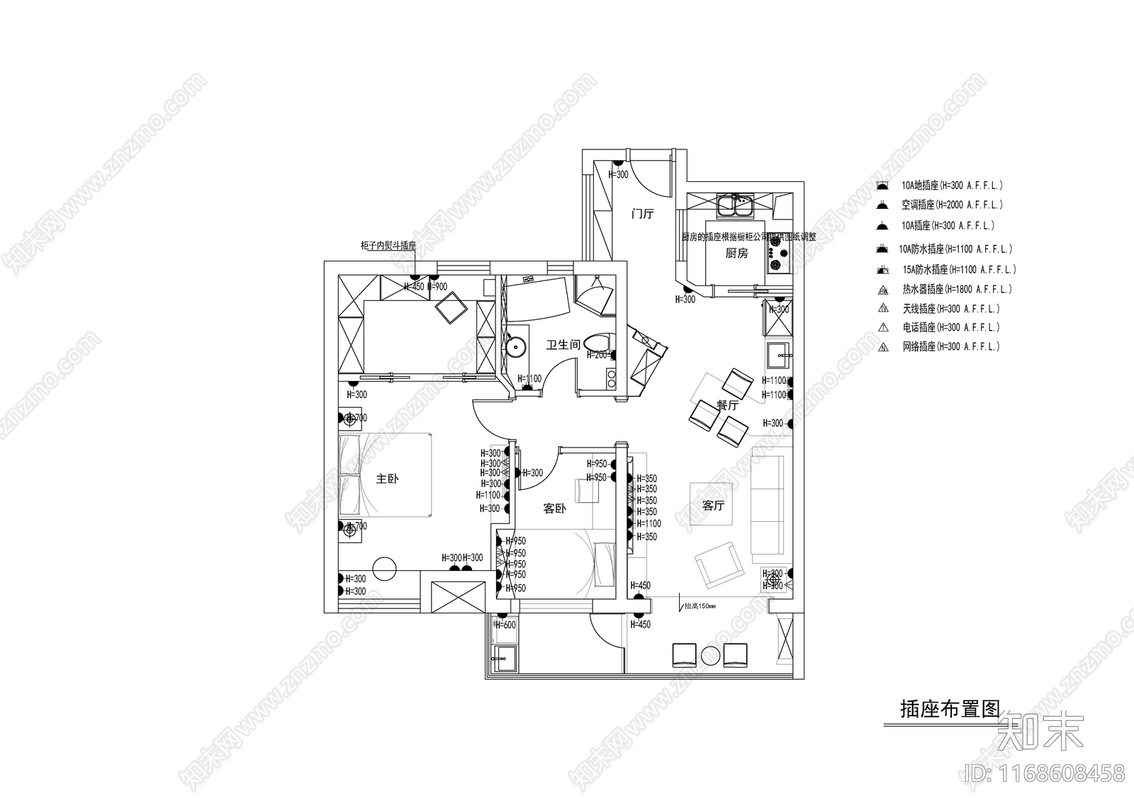 现代轻奢整体家装空间cad施工图下载【ID:1168608458】