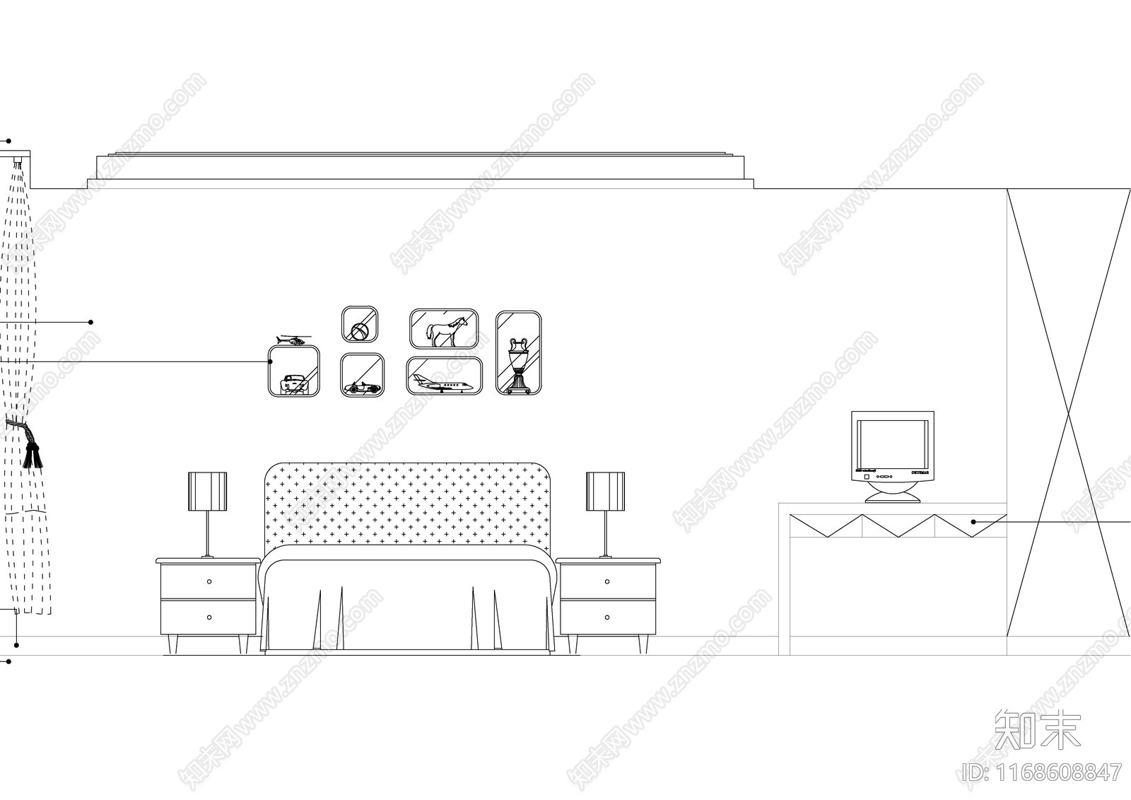 现代轻奢整体家装空间cad施工图下载【ID:1168608847】