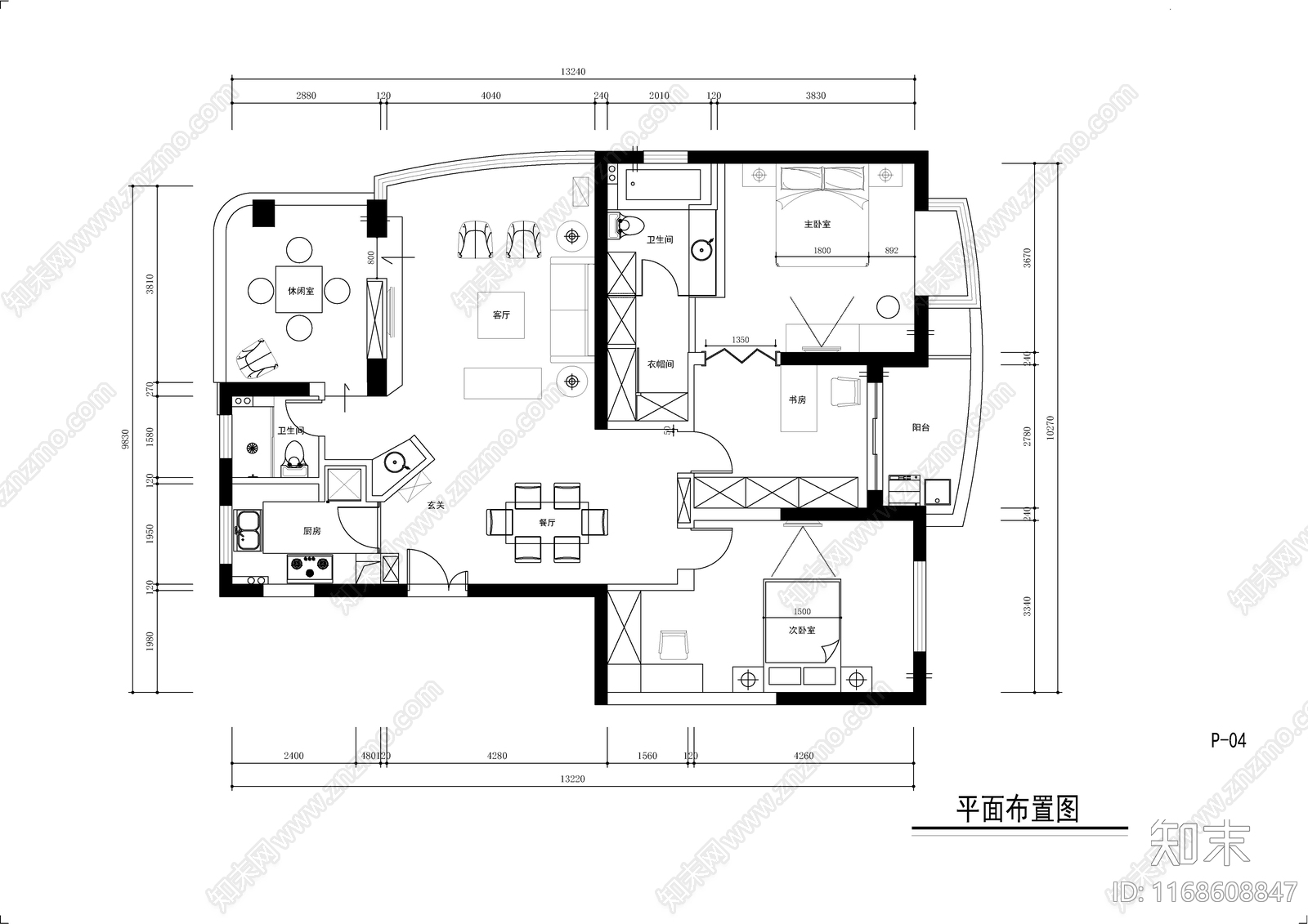 现代轻奢整体家装空间cad施工图下载【ID:1168608847】