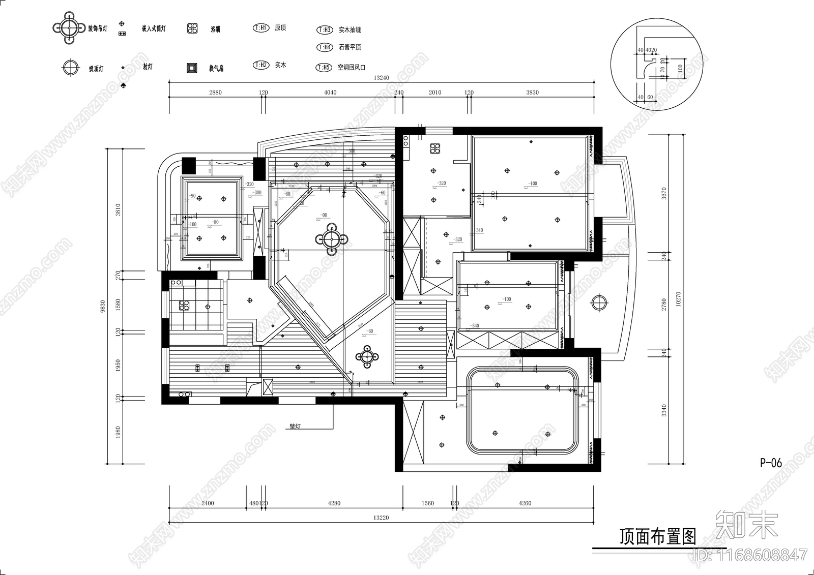 现代轻奢整体家装空间cad施工图下载【ID:1168608847】