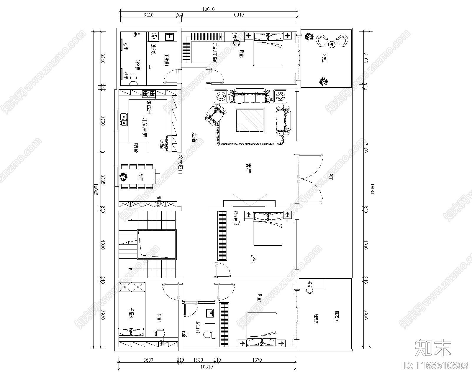 新中式别墅建筑施工图下载【ID:1168610803】