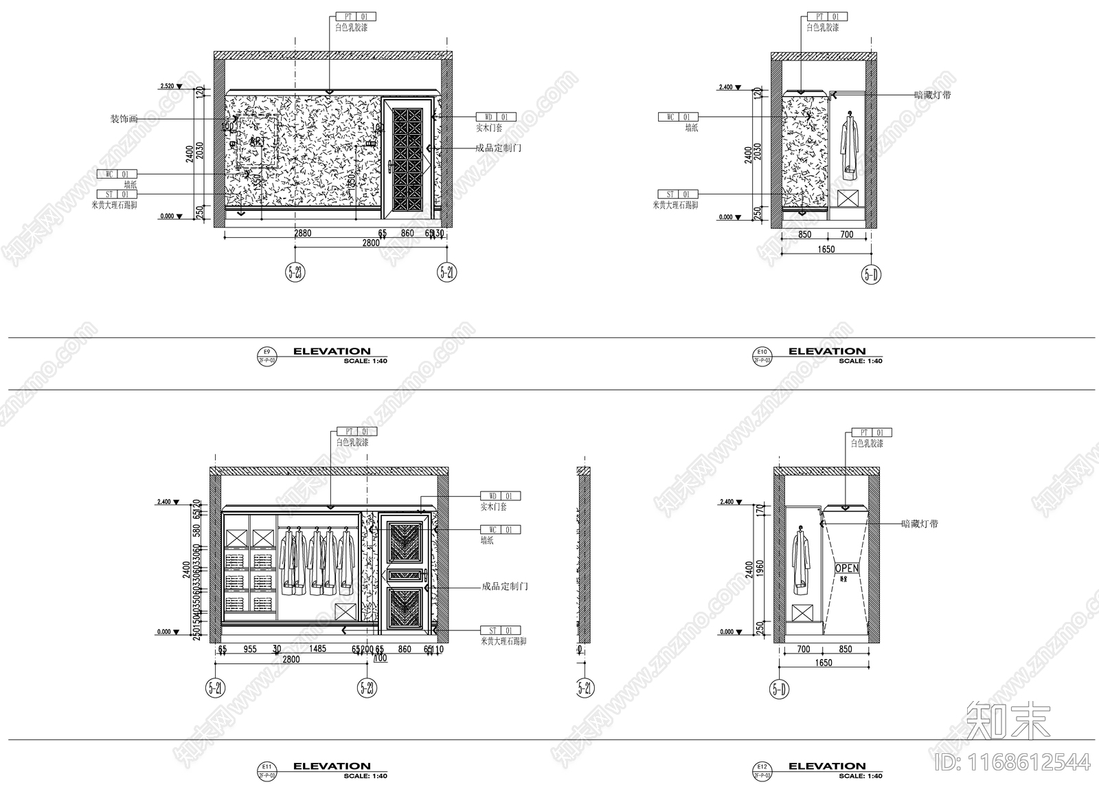 法式欧式整体家装空间cad施工图下载【ID:1168612544】