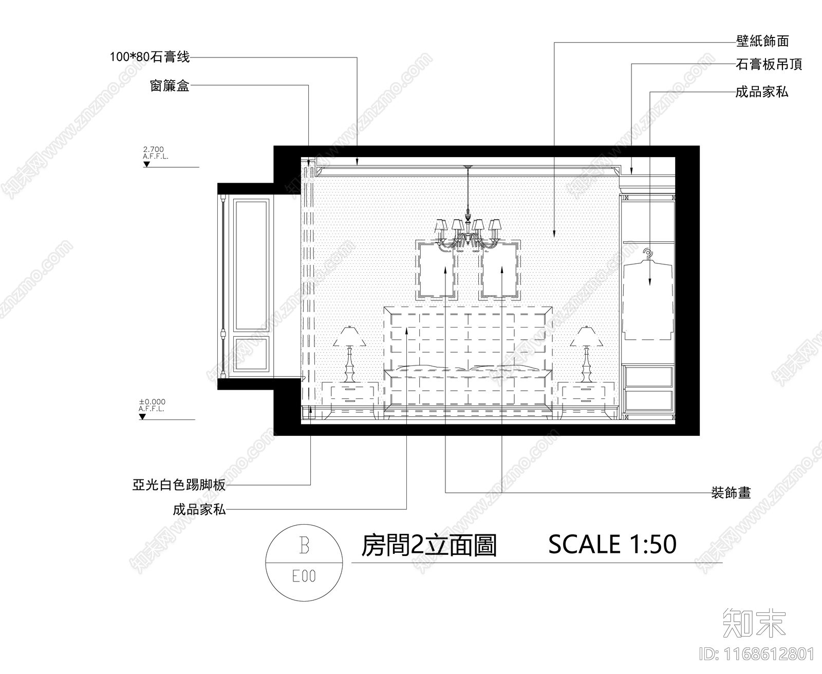 法式欧式整体家装空间cad施工图下载【ID:1168612801】