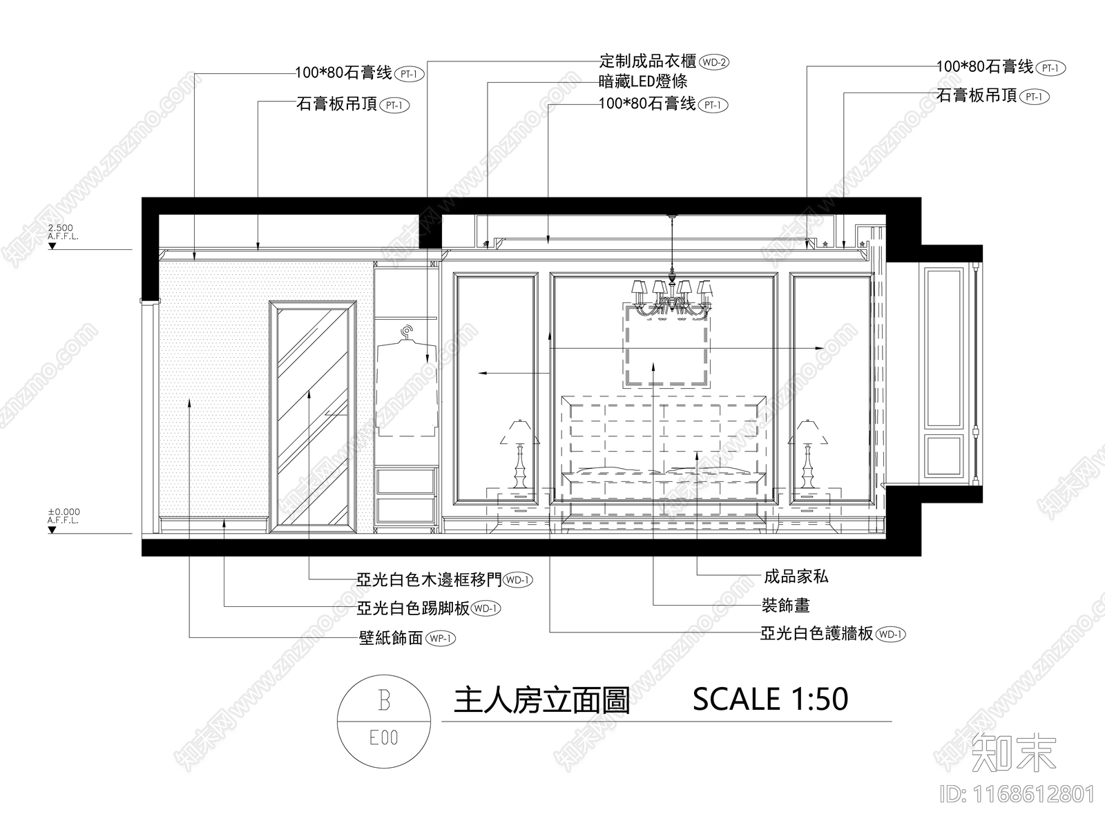 法式欧式整体家装空间cad施工图下载【ID:1168612801】