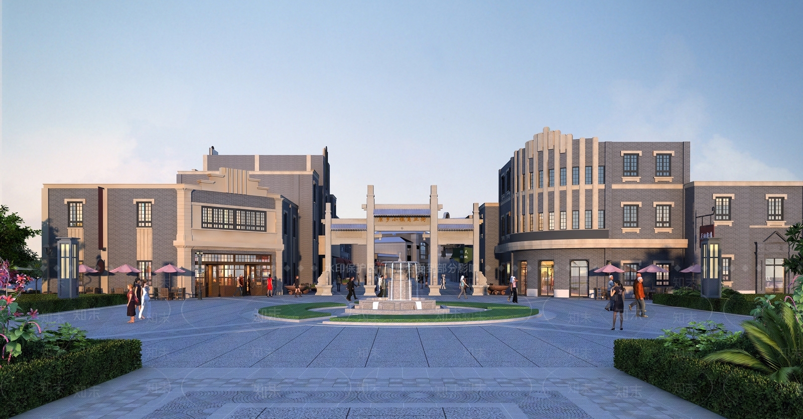 现代复古商业街3D模型下载【ID:1168615921】