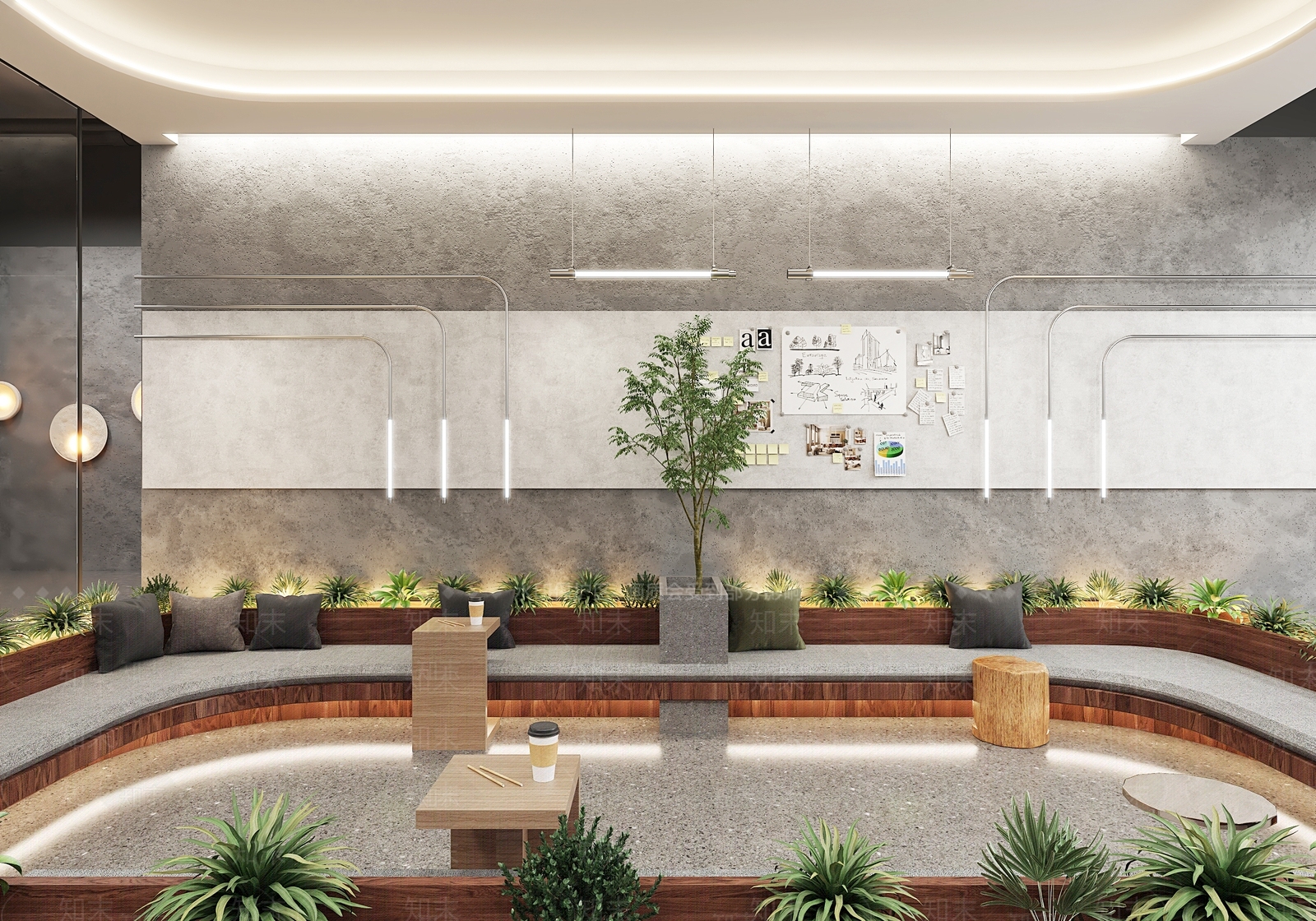 现代简约咖啡厅3D模型下载【ID:1168615136】