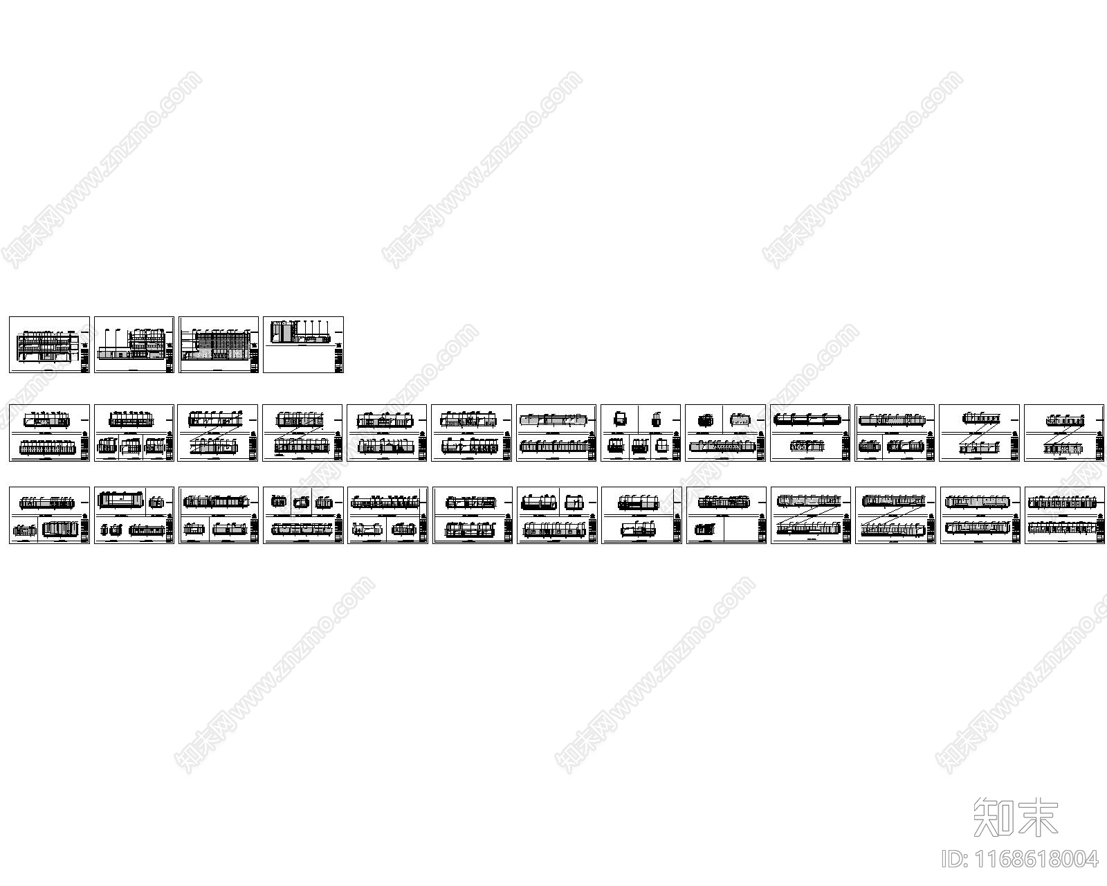 现代售楼处建筑cad施工图下载【ID:1168618004】