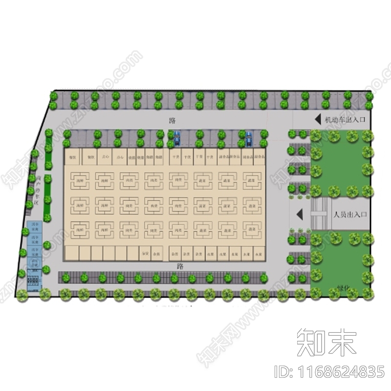 现代工装平面图施工图下载【ID:1168624835】