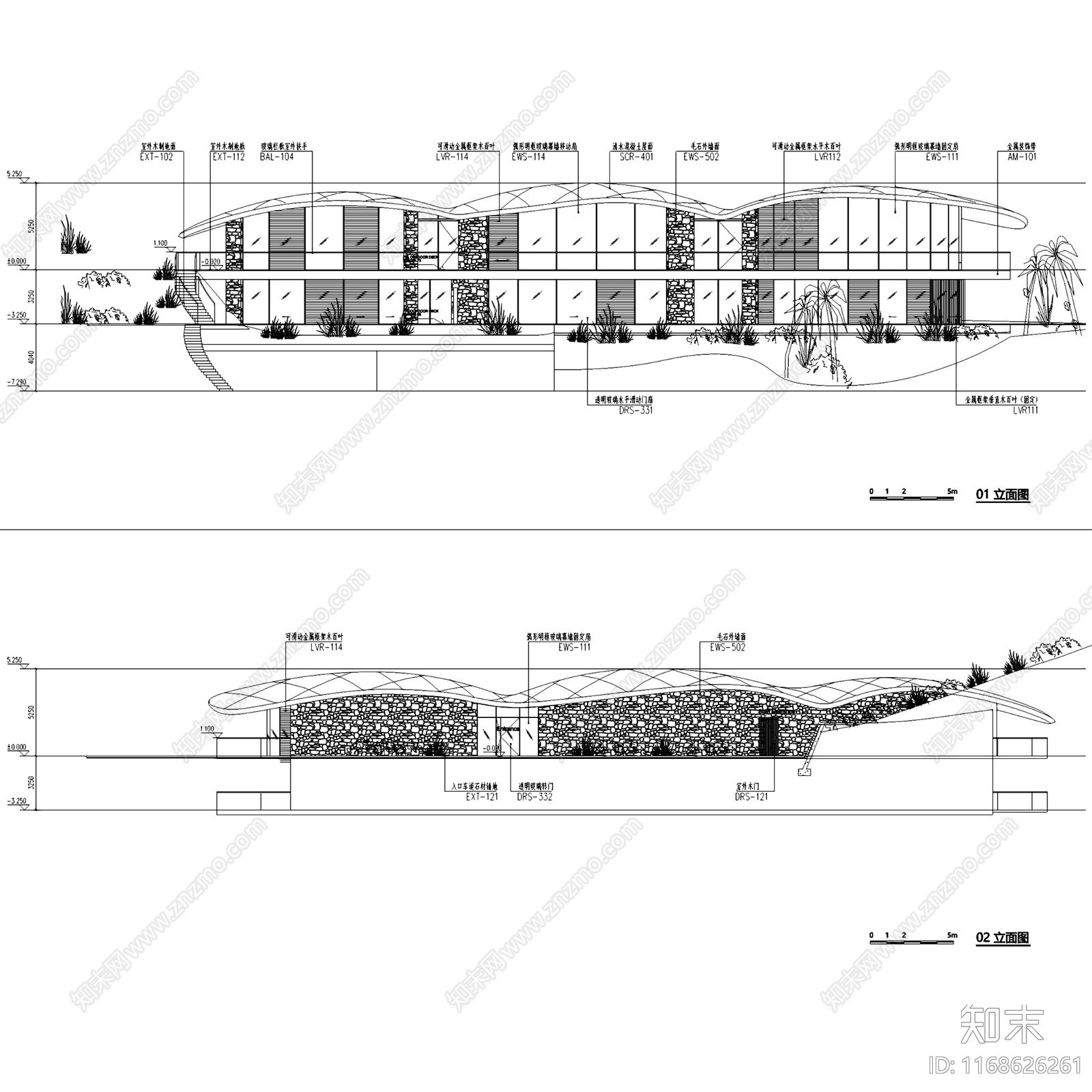 现代酒店建筑施工图下载【ID:1168626261】