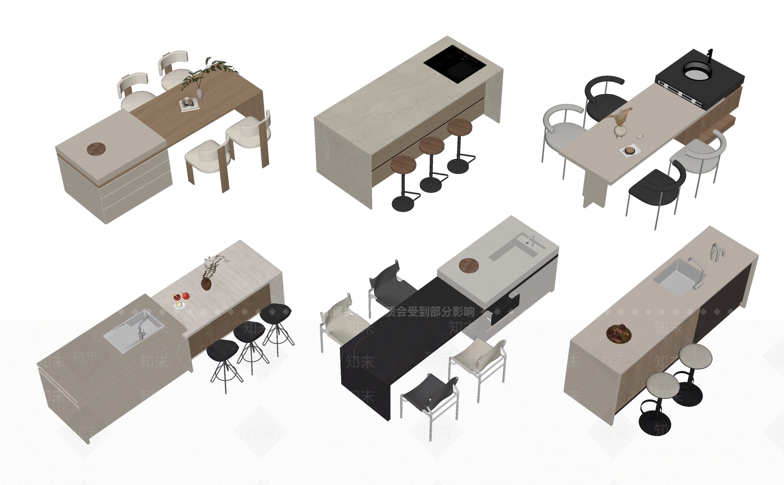 现代吧台SU模型下载【ID:1168629311】