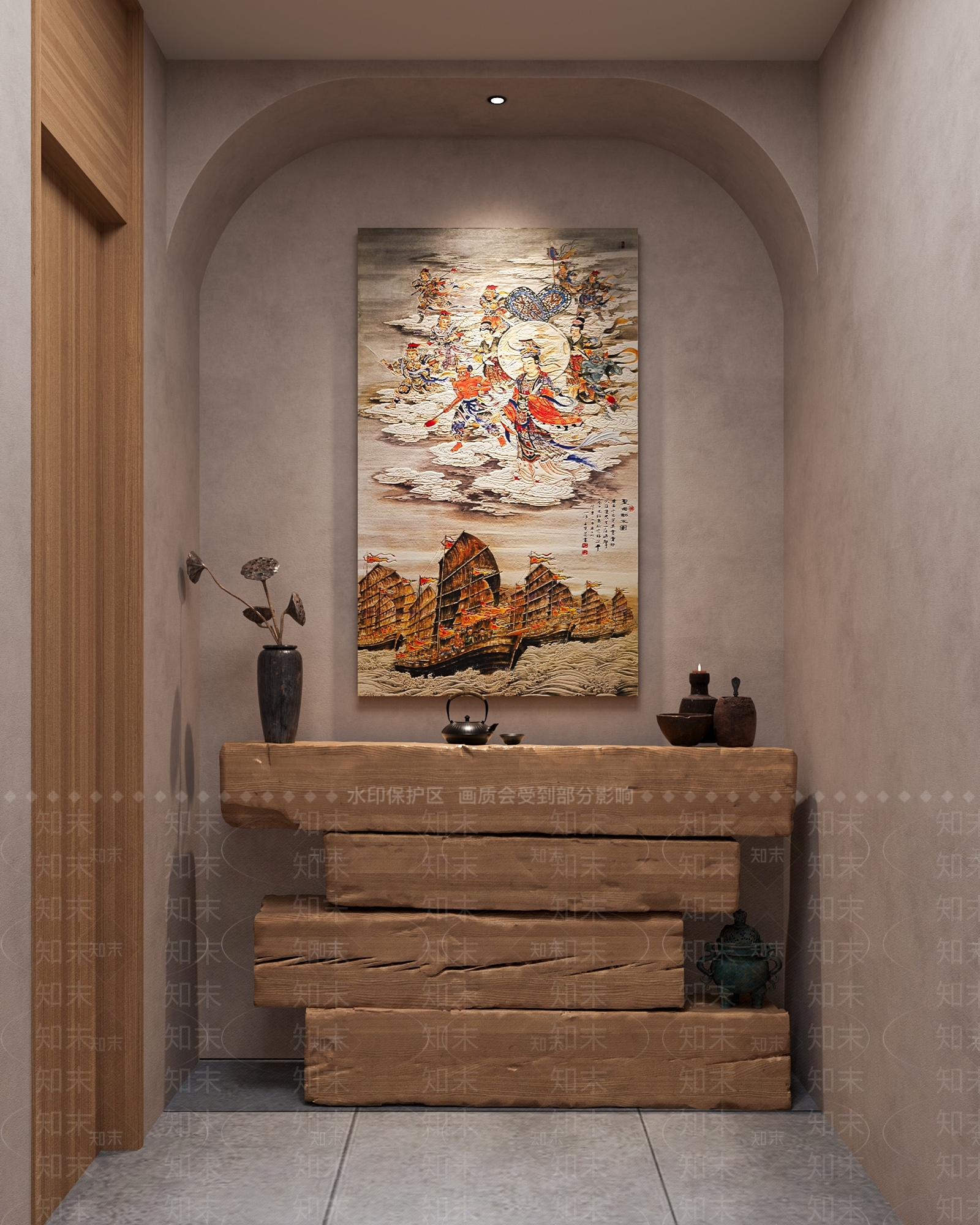 侘寂条案3D模型下载【ID:1168634282】