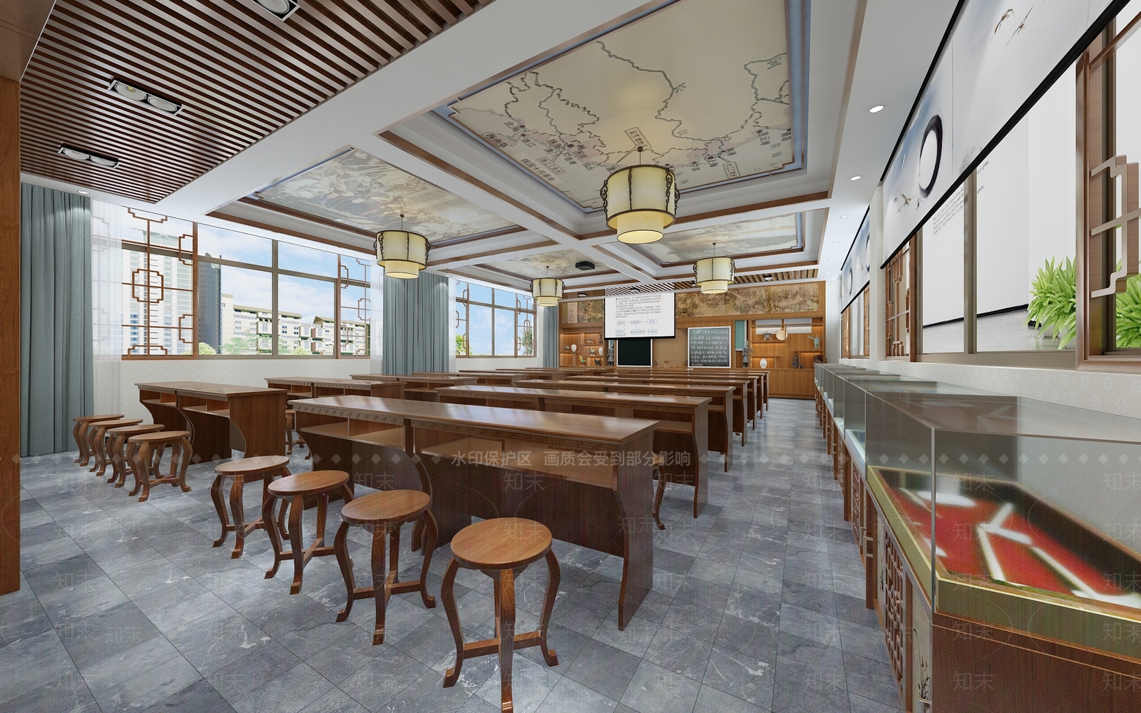 中式新中式教室3D模型下载【ID:1168634504】