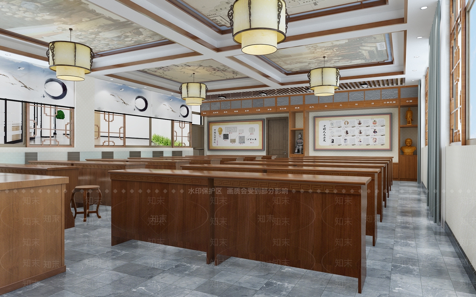 中式新中式教室3D模型下载【ID:1168634504】