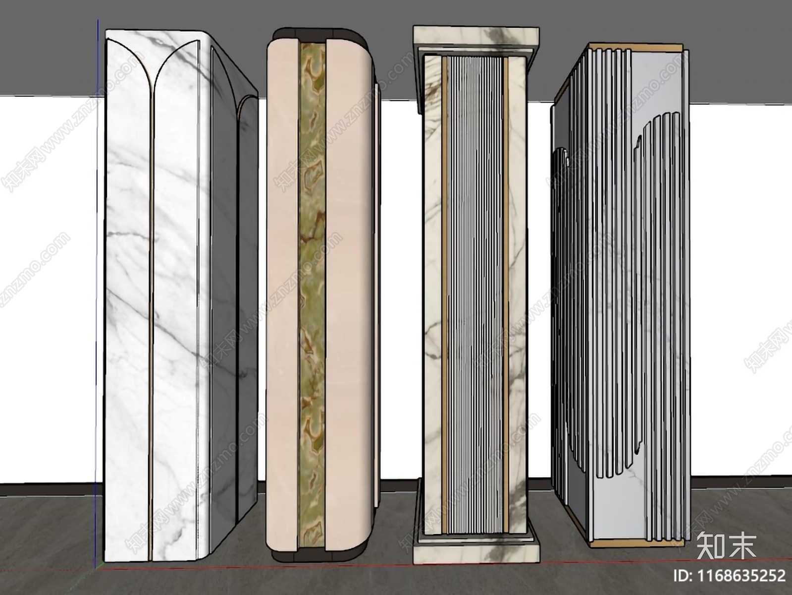 现代柱子SU模型下载【ID:1168635252】