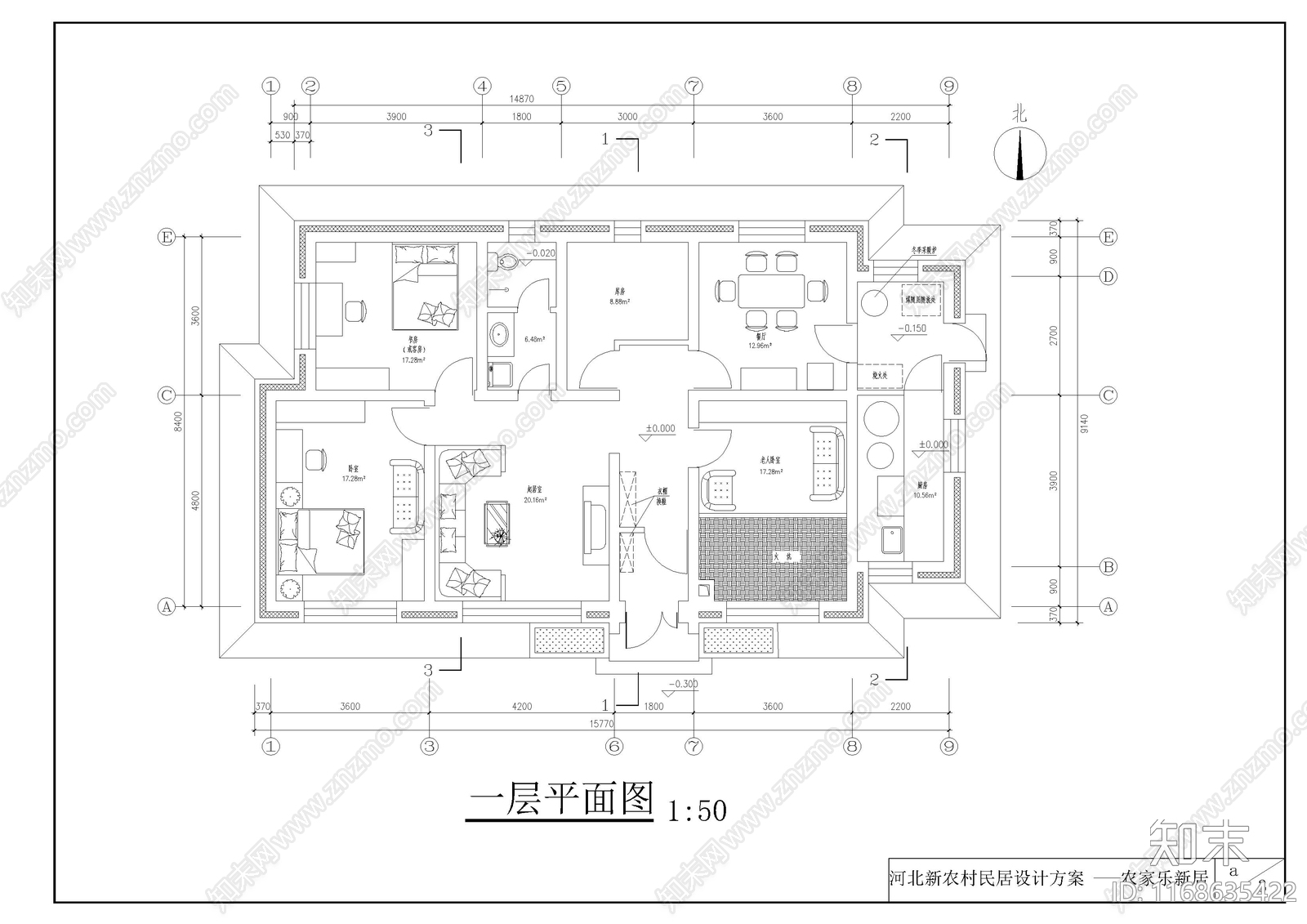 欧式别墅建筑cad施工图下载【ID:1168635422】