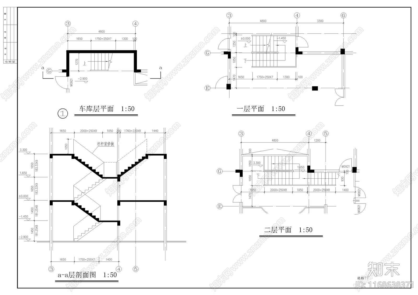 欧式别墅建筑cad施工图下载【ID:1168638371】