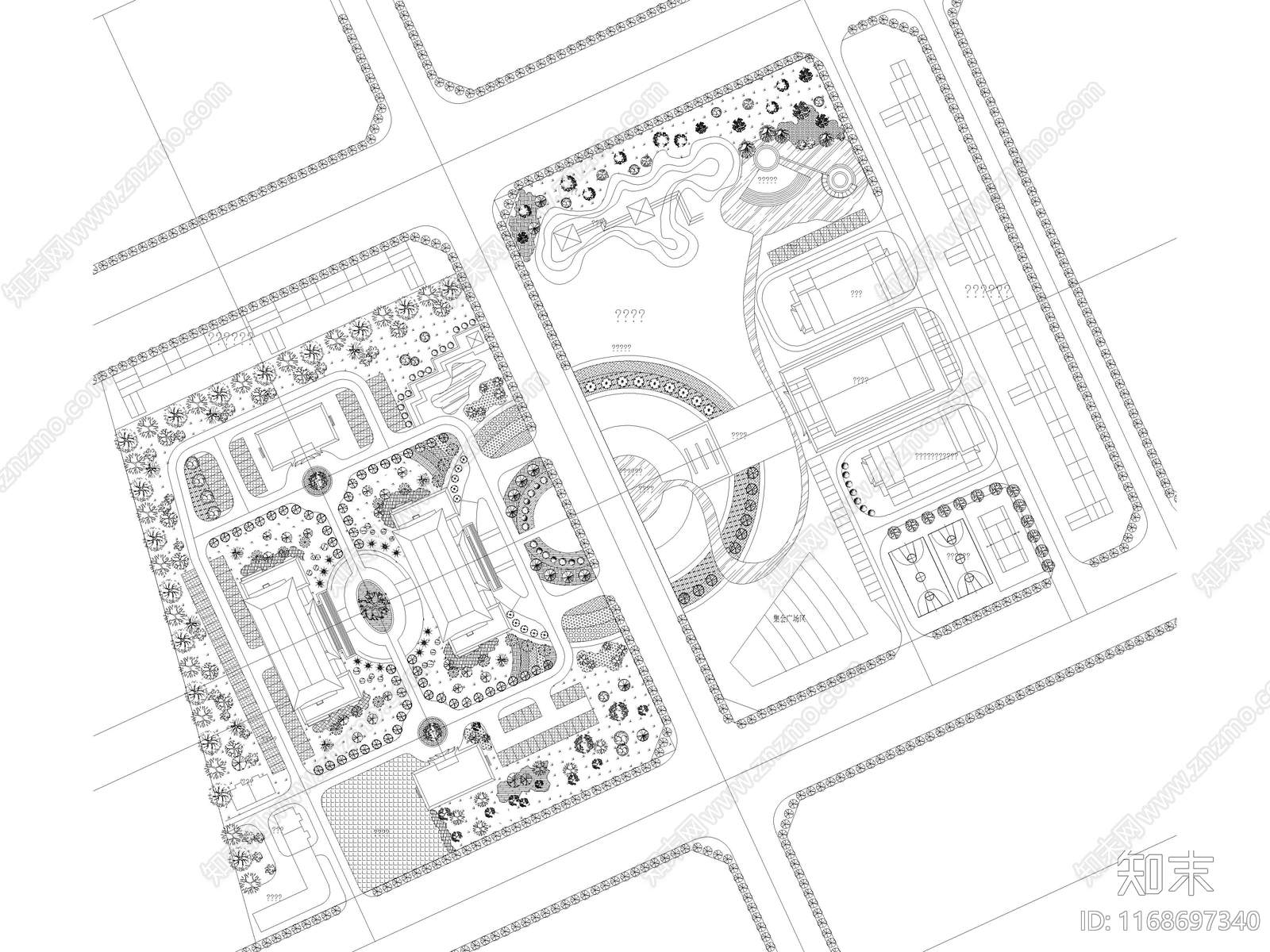 265套公园广场园林景观规划设计cad施工图下载【ID:1168697340】