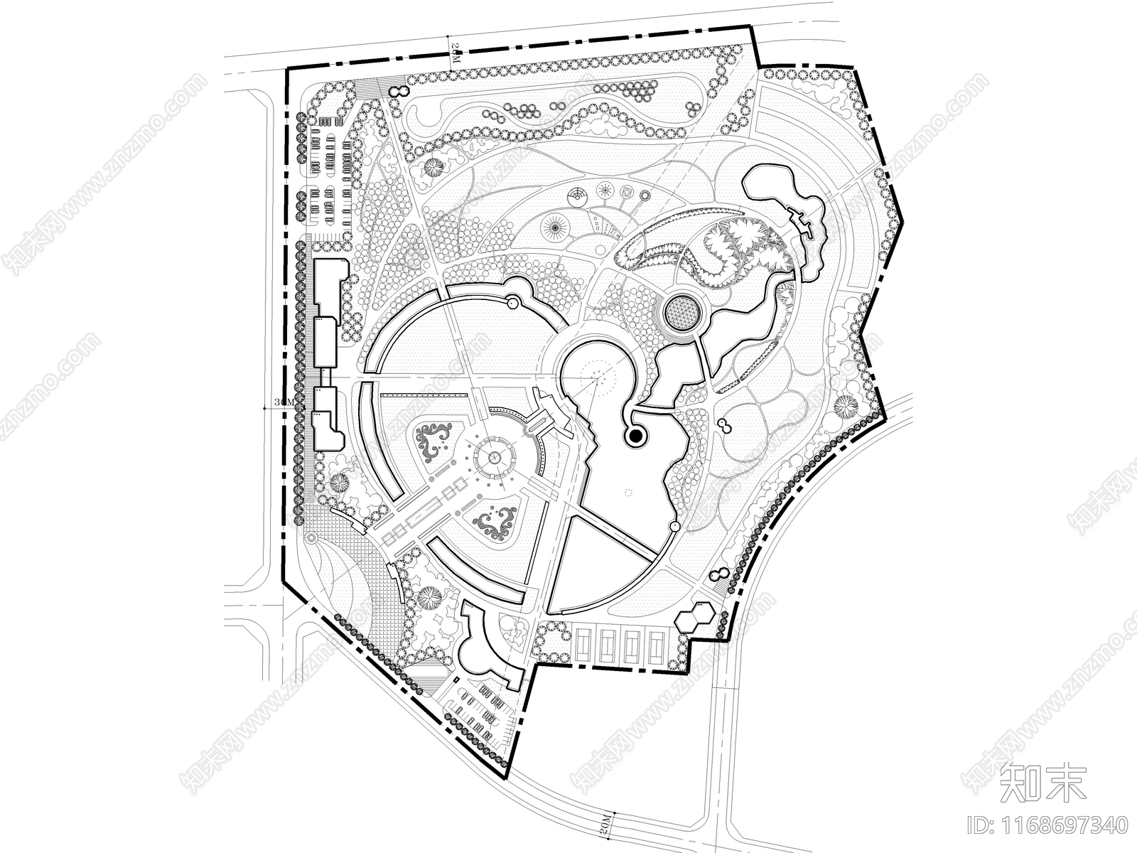 265套公园广场园林景观规划设计cad施工图下载【ID:1168697340】