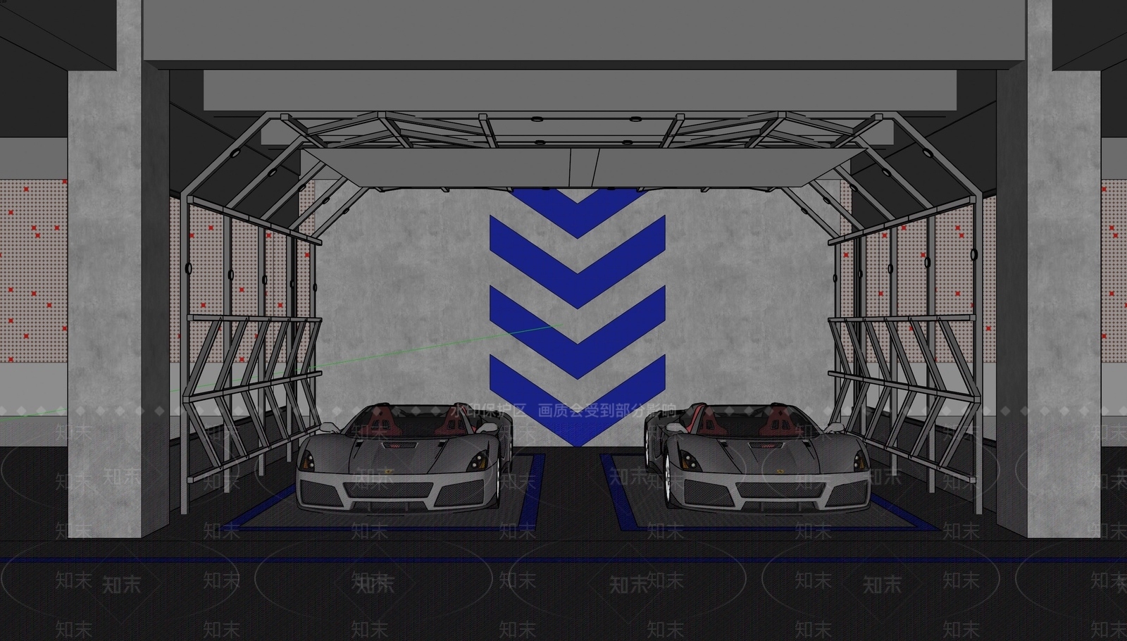 工业汽车4S店SU模型下载【ID:1168640408】