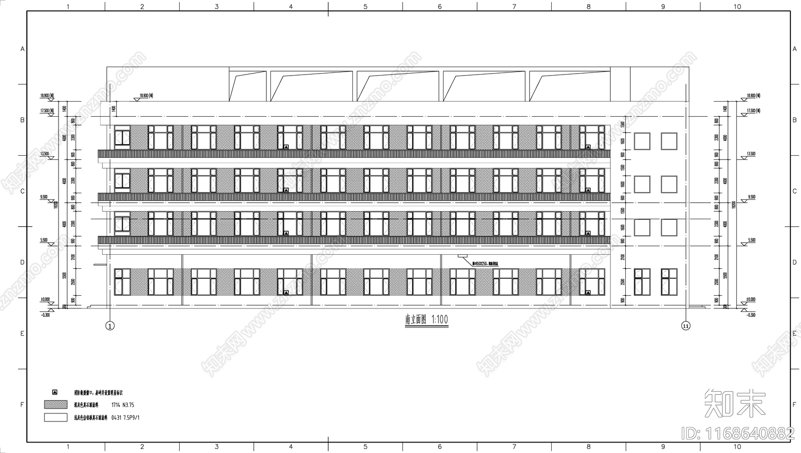 现代简约办公楼建筑cad施工图下载【ID:1168640882】