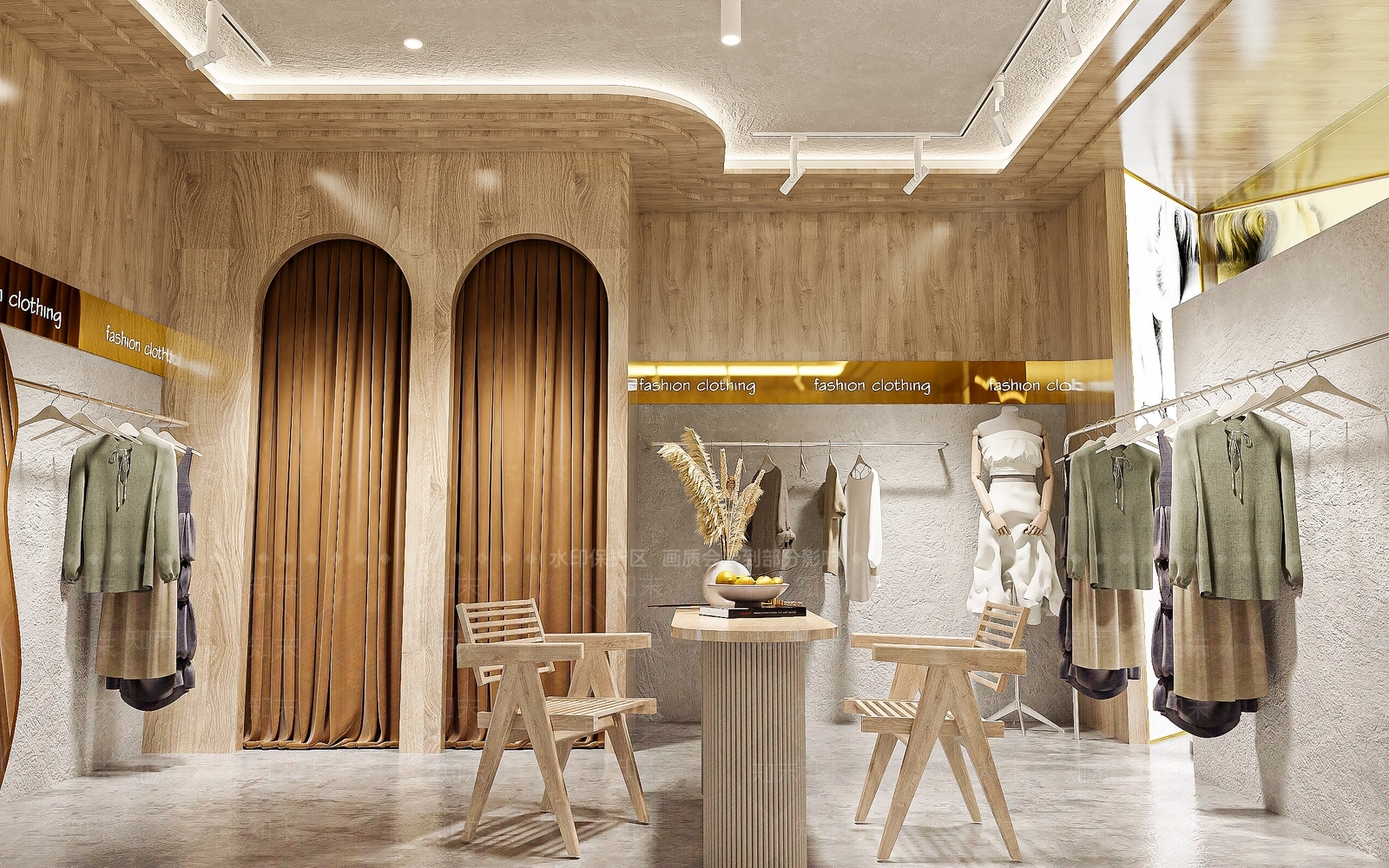 新中式中古服装店3D模型下载【ID:1168648038】