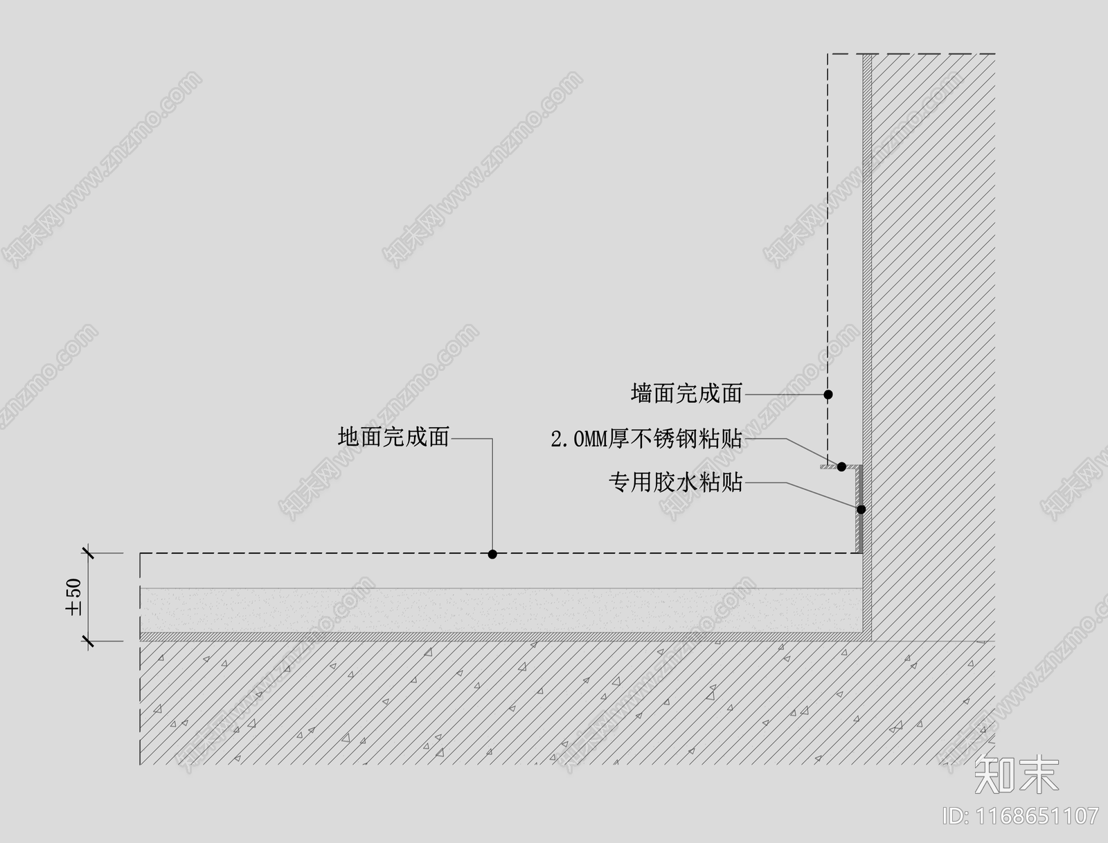 现代墙面节点cad施工图下载【ID:1168651107】