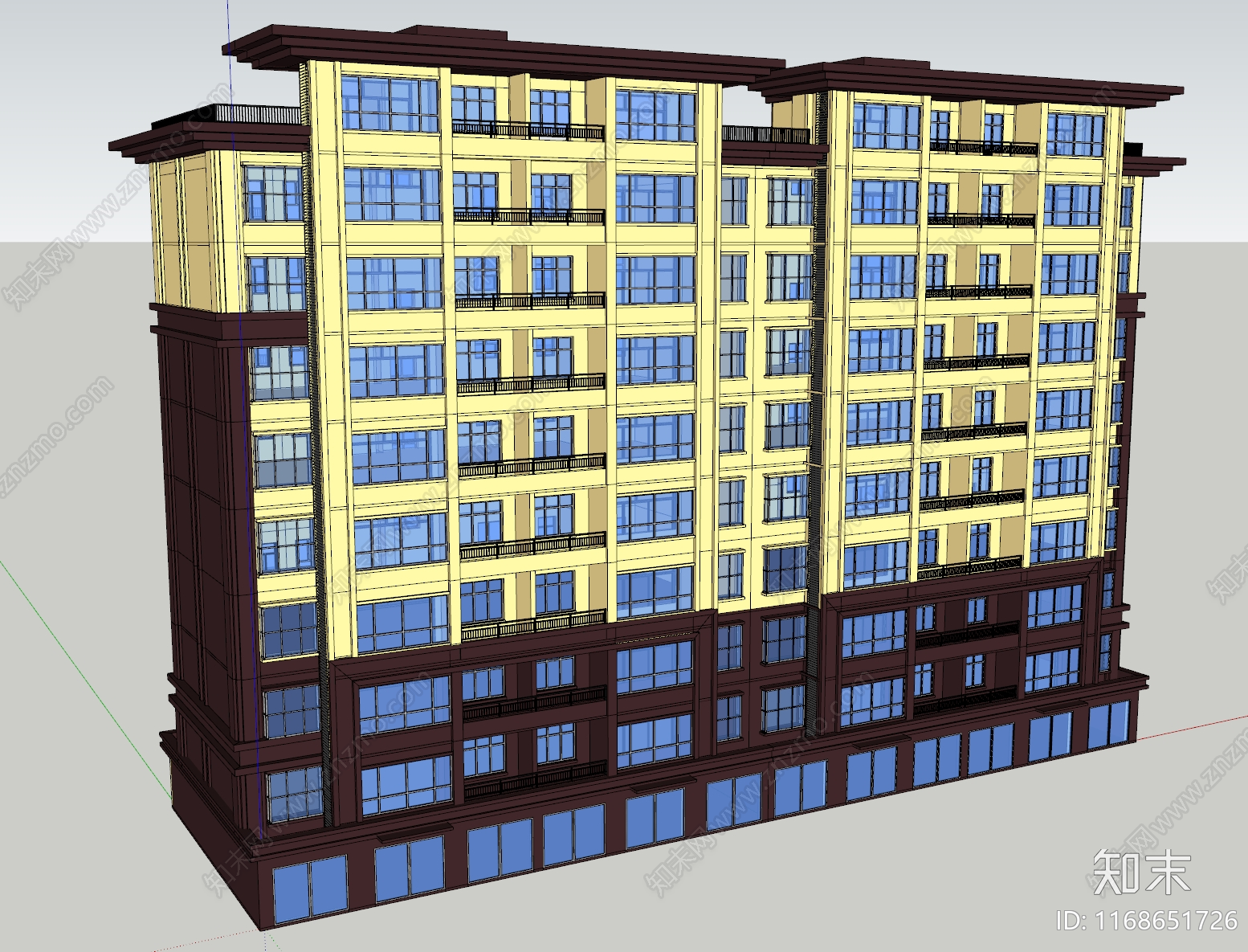 现代高层住宅SU模型下载【ID:1168651726】