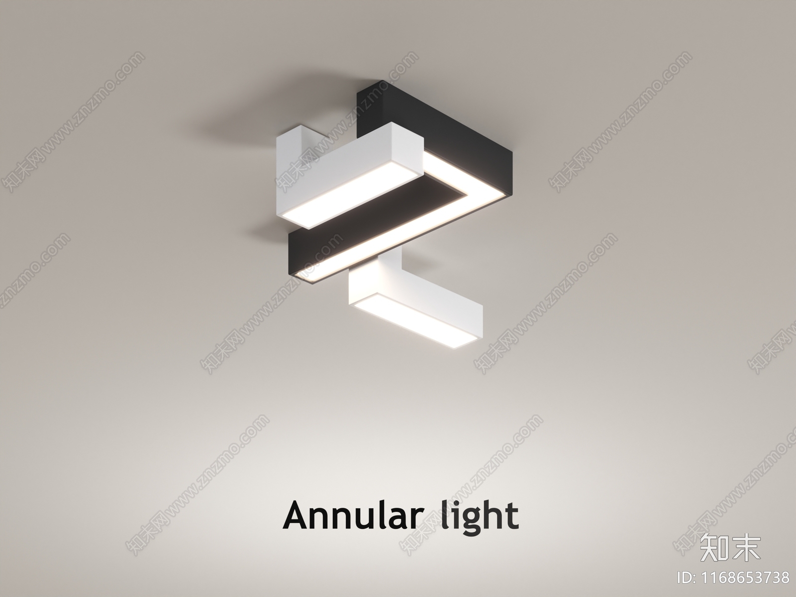 现代吸顶灯3D模型下载【ID:1168653738】