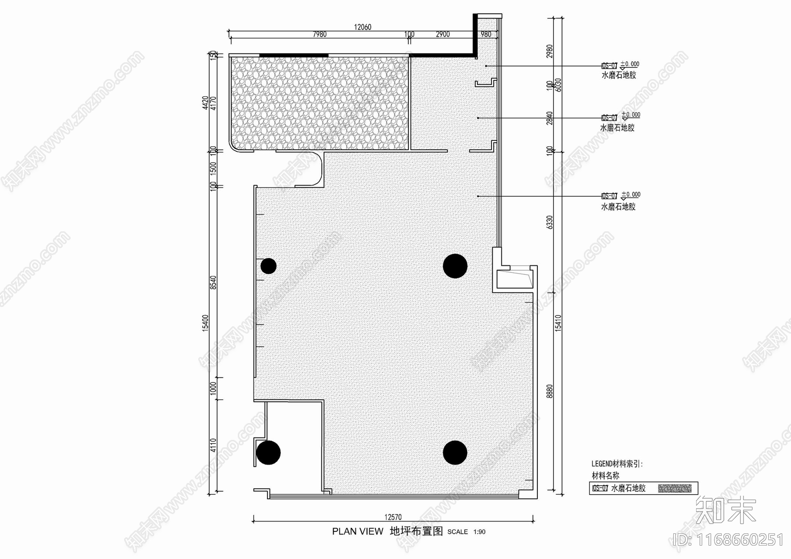 现代办公室cad施工图下载【ID:1168660251】