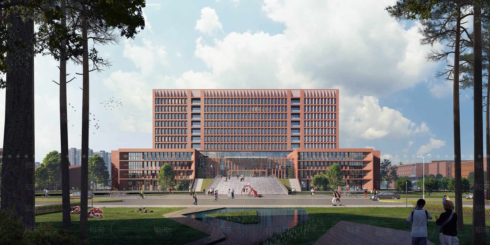 现代学校外观3D模型下载【ID:1168662478】