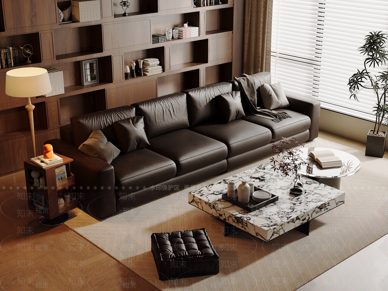 美式中古家居客厅3D模型下载【ID:1168673891】