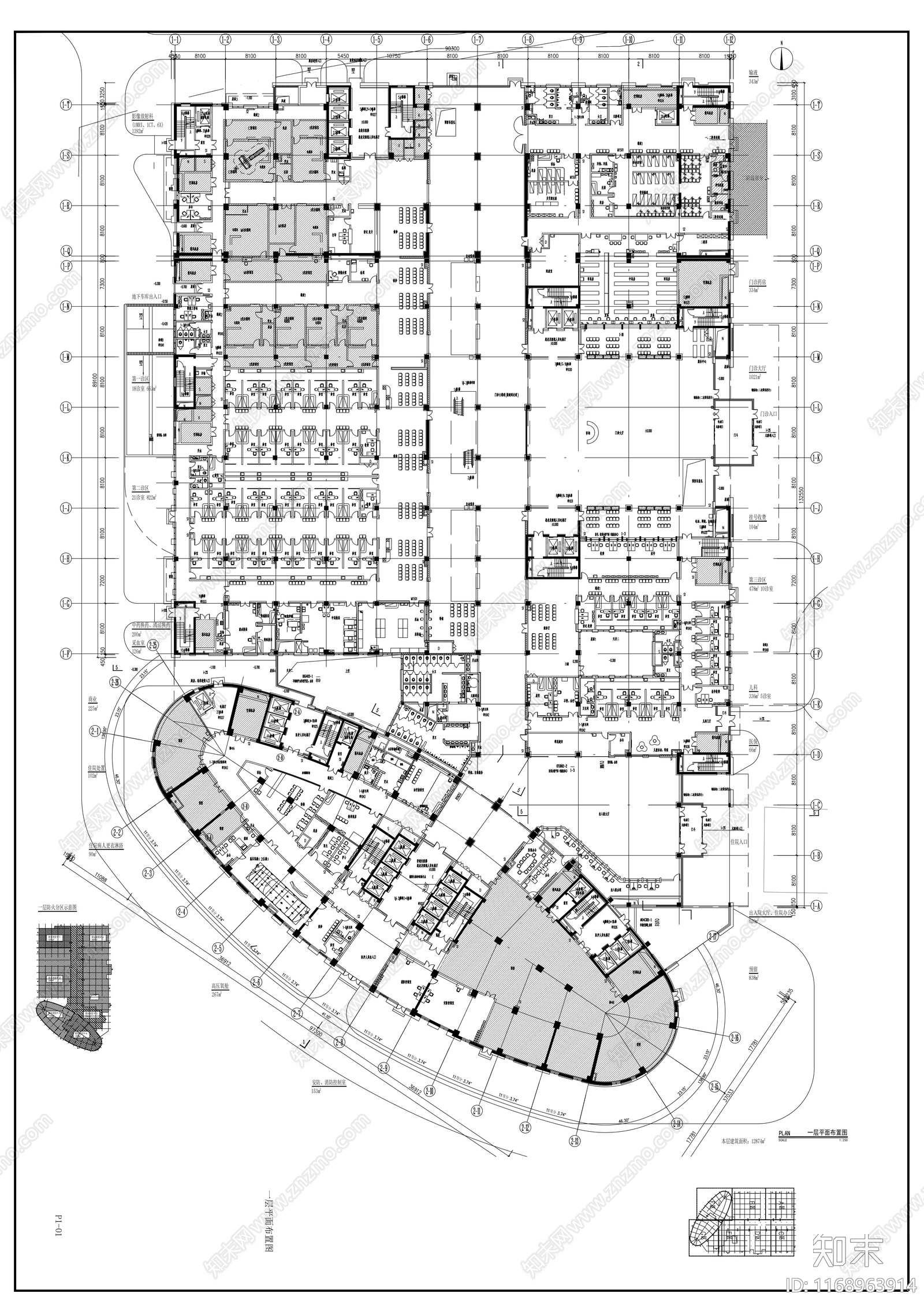现代医院cad施工图下载【ID:1168963914】