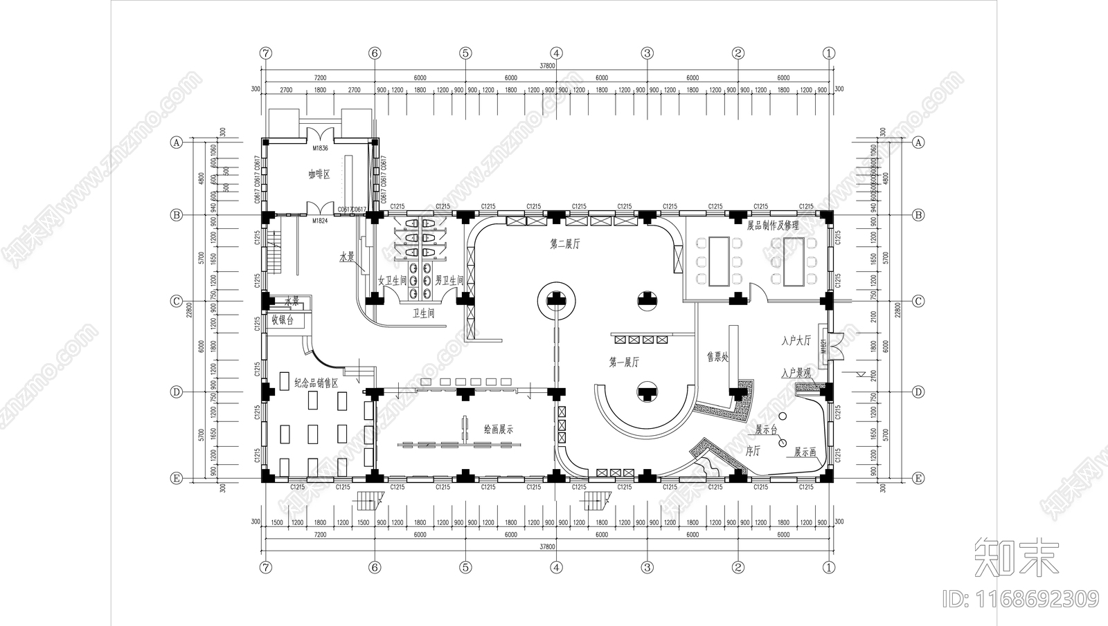 现代其他文化空间cad施工图下载【ID:1168692309】