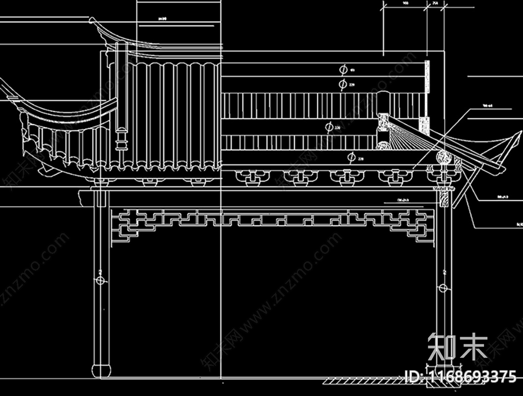 中式其他景观cad施工图下载【ID:1168693375】
