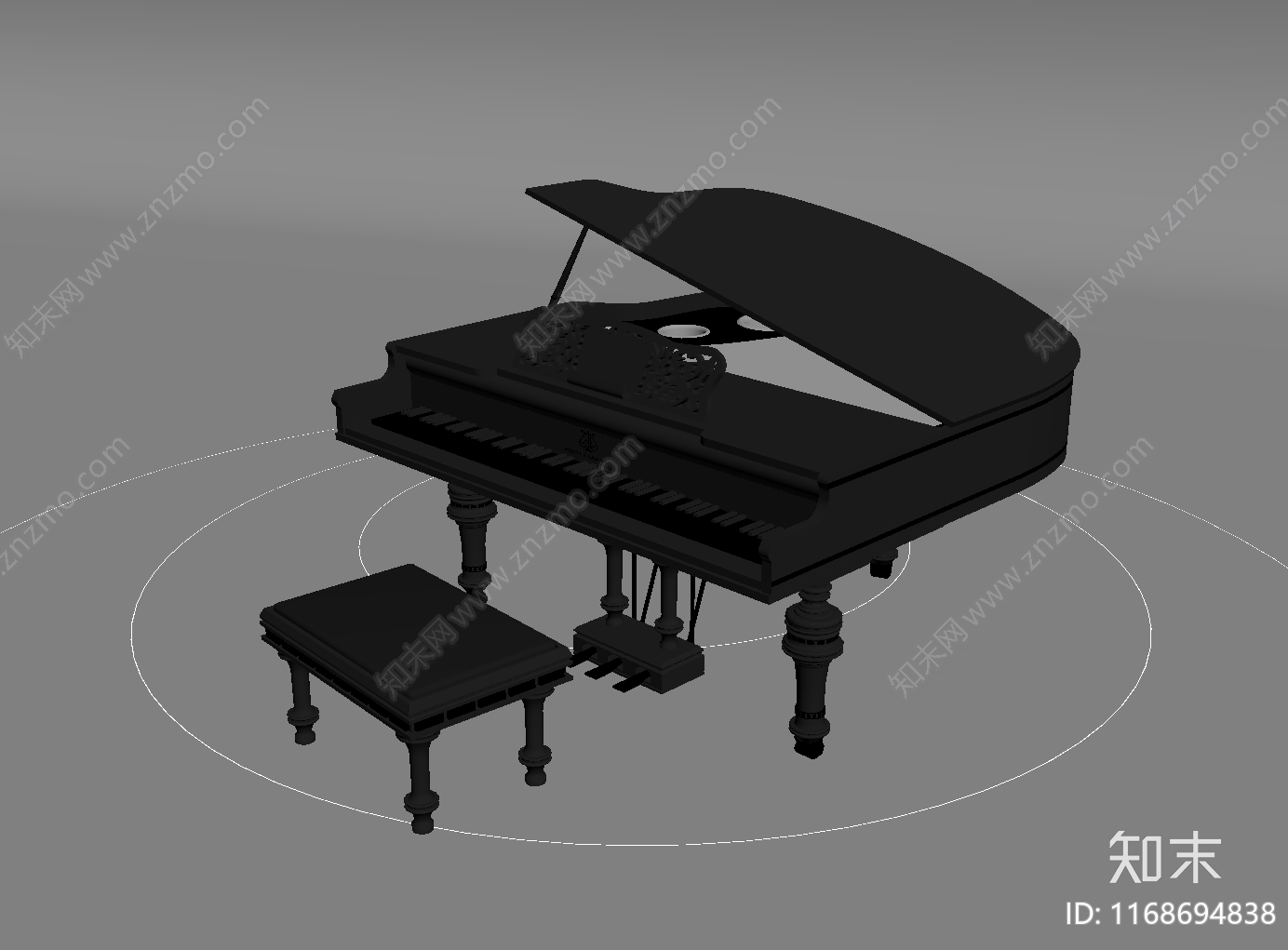 现代钢琴房SU模型下载【ID:1168694838】